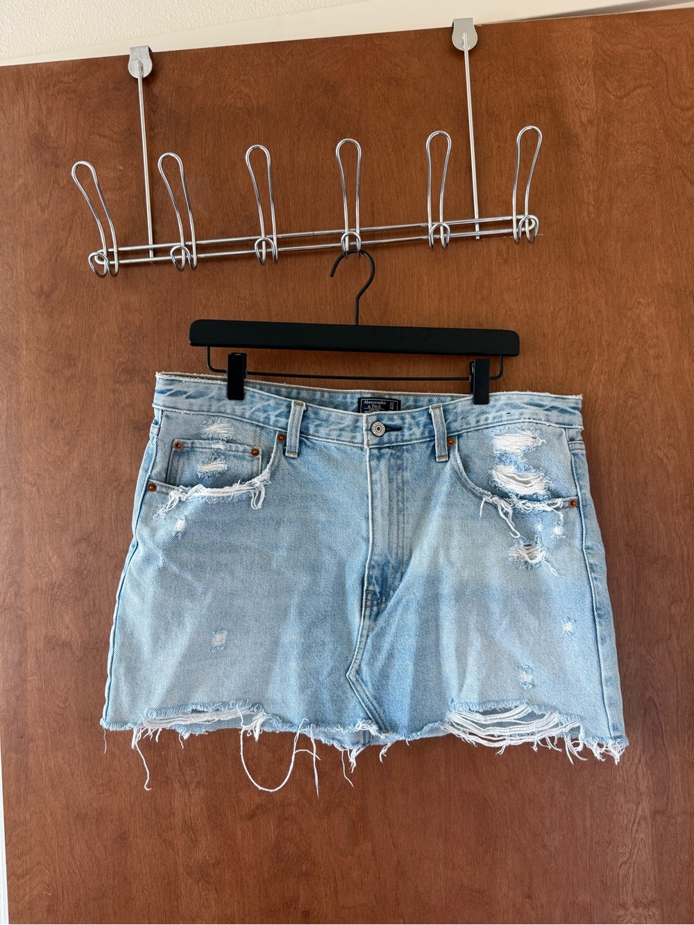 Abercrombie Y2K Low Rise Denim Mini Skirt 14